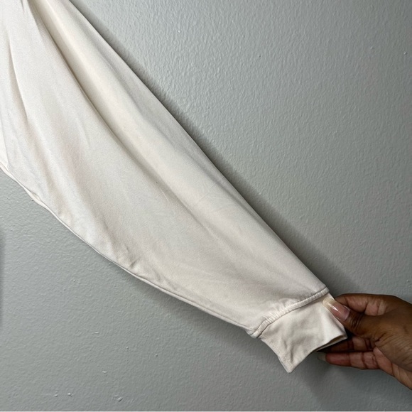 NEW Wildfox Women Sweater Small Pink Oversized boxy Single AF Scoop Neck Cream - Picture 4 of 9